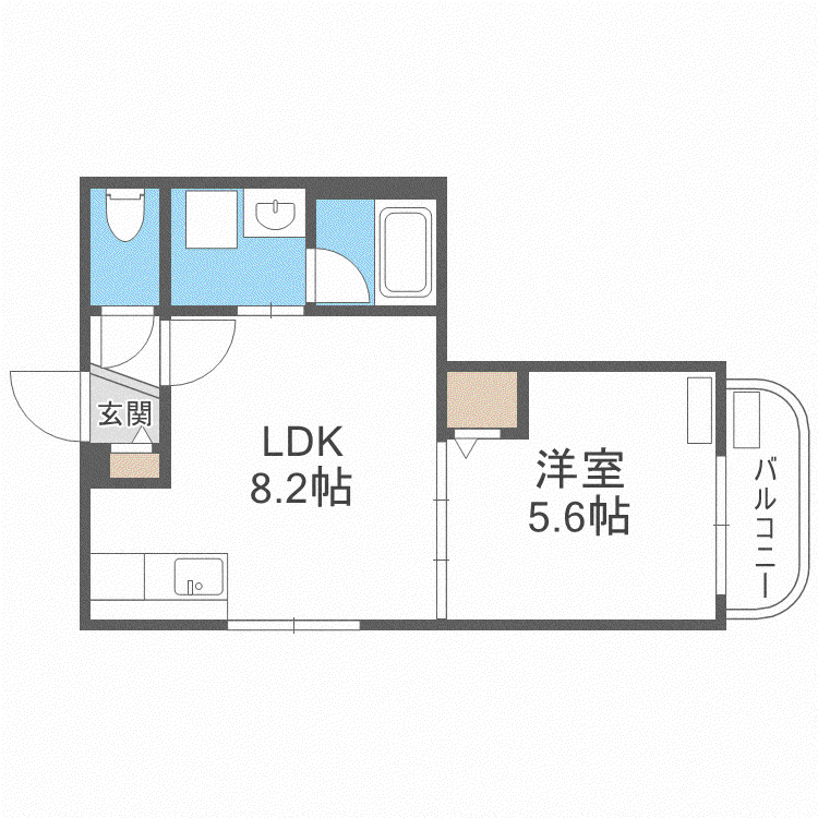 ウィングスクエア(1LDK/2階)の間取り写真