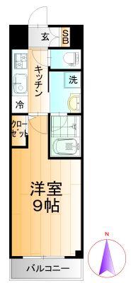 殿町デントヒルズ(1K/2階)の間取り写真