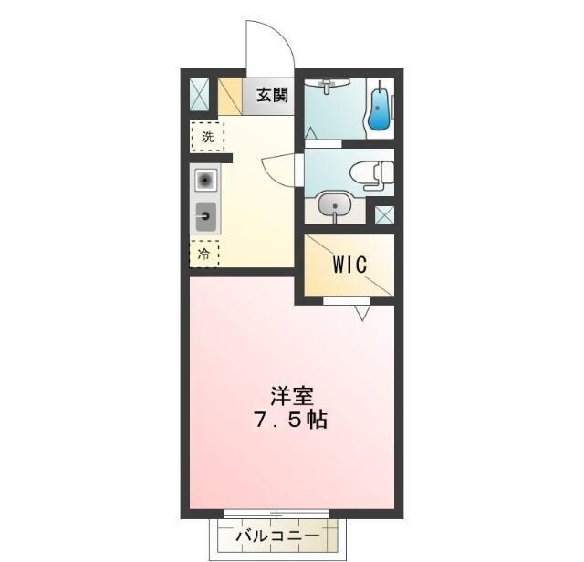 ユリハイム(1K/2階)の間取り写真