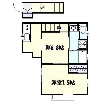 SHAMAISONBELL(1DK/2階)の間取り写真