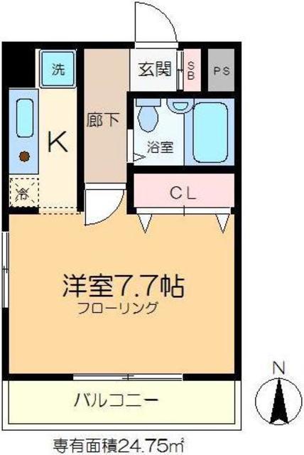 リシェス門前仲町(1K/3階)の間取り写真