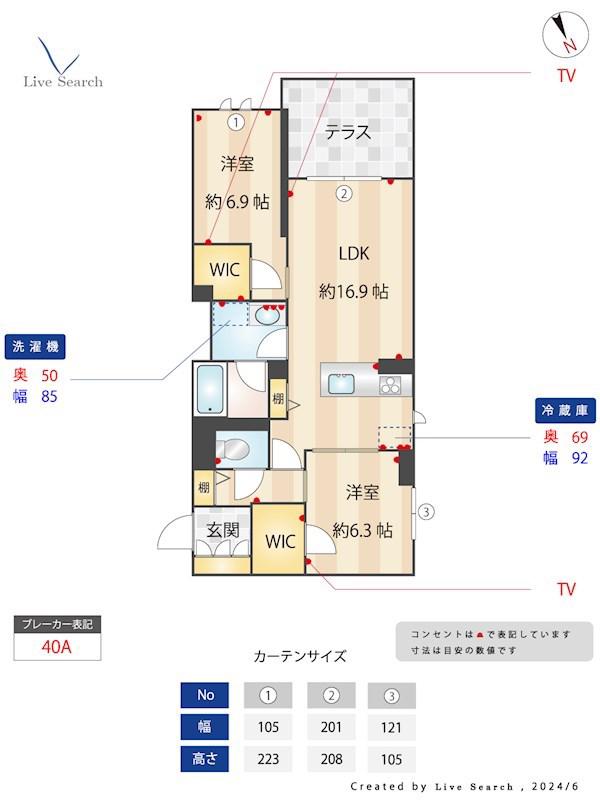 シャルマン大橋(2LDK/1階)の間取り写真