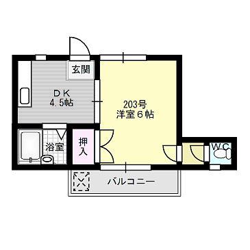 グレイスフルハイツ(1DK/2階)の間取り写真