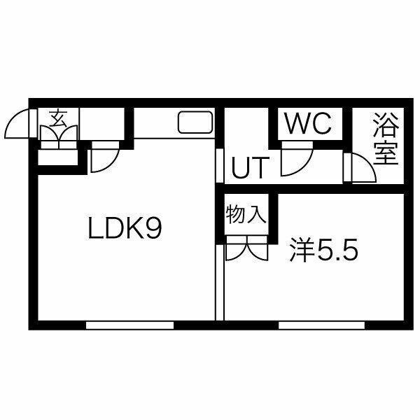 ノースリバーちとせ(1LDK/2階)の間取り写真