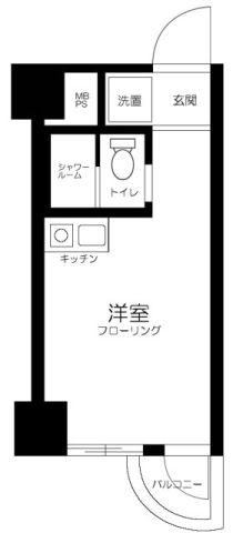 マリンロードダイヤモンドパレス(ワンルーム/2階)の間取り写真