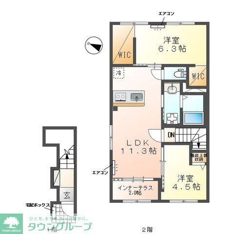 クレリエール(2LDK/1階)の間取り写真