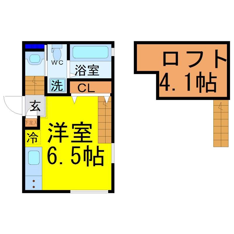 LIEN(ワンルーム/1階)の間取り写真