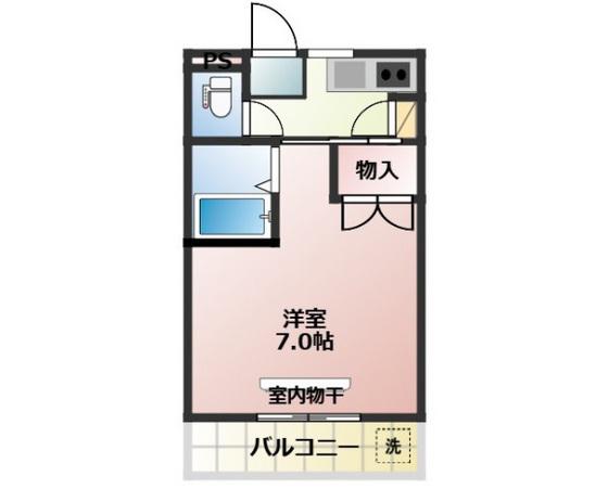 パークプレイス平井II(1K/4階)の間取り写真