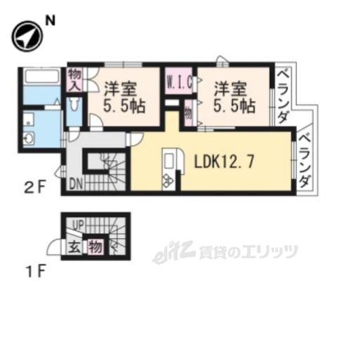 メゾン向島東(2LDK/2階)の間取り写真