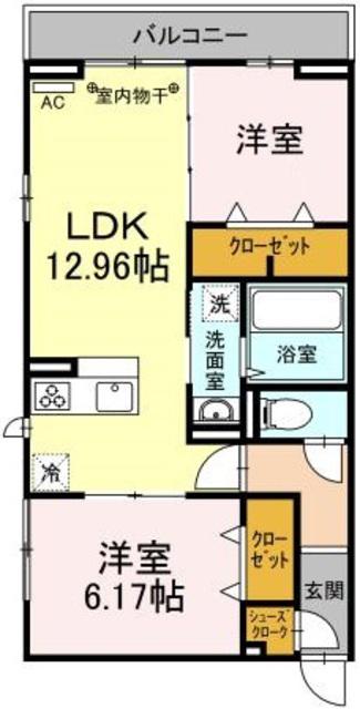 ブランエール白鳥(2LDK/3階)の間取り写真