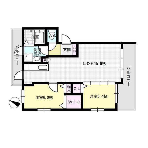 カラコレス(2LDK/3階)の間取り写真