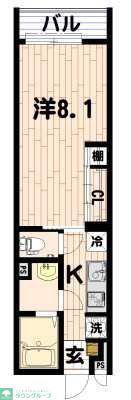ファーレ川崎(1K/1階)の間取り写真