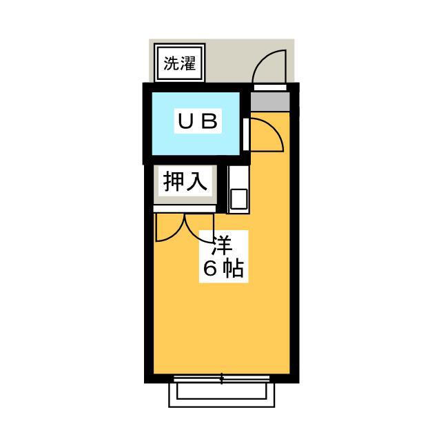 メリィハイツ(ワンルーム/2階)の間取り写真