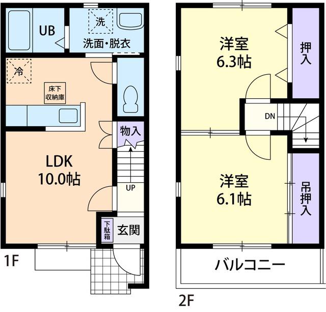SUNNY WELL(2LDK/1階)の間取り写真
