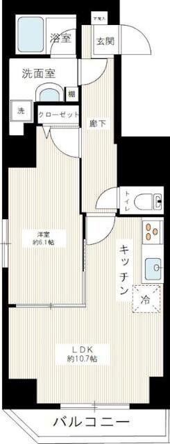 グランフォース綾瀬II(1LDK/4階)の間取り写真