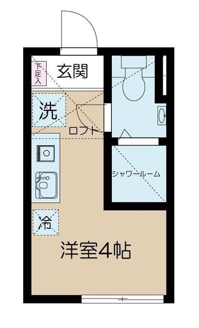 BELLE SCENE MOTOSUMIYOSHI -ベルセーヌ元住吉(ワンルーム/1階)の間取り写真