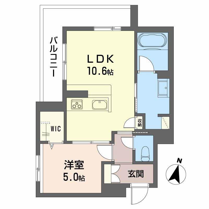 ハイネスト霞町(1LDK/2階)の間取り写真