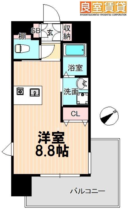 プレサンス鶴舞駅前ブリリアント(ワンルーム/3階)の間取り写真