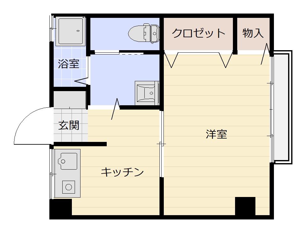 コーポコスモス(1K/2階)の間取り写真