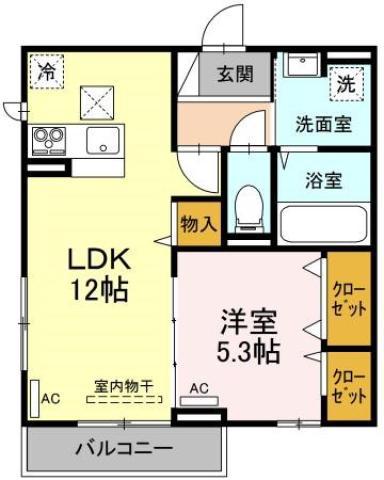 アル・ソーレ佐古(1LDK/1階)の間取り写真