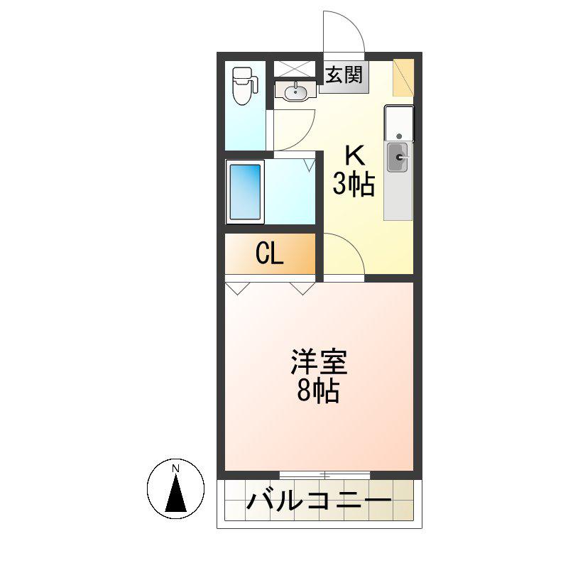アンジェラ(1K/3階)の間取り写真