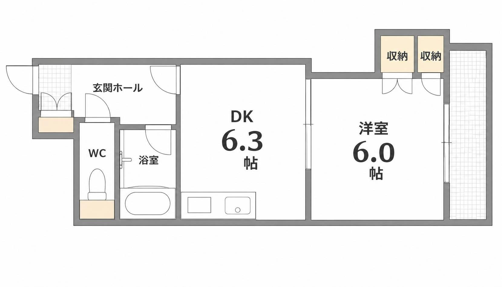 エムズレア千田町(1DK/3階)の間取り写真