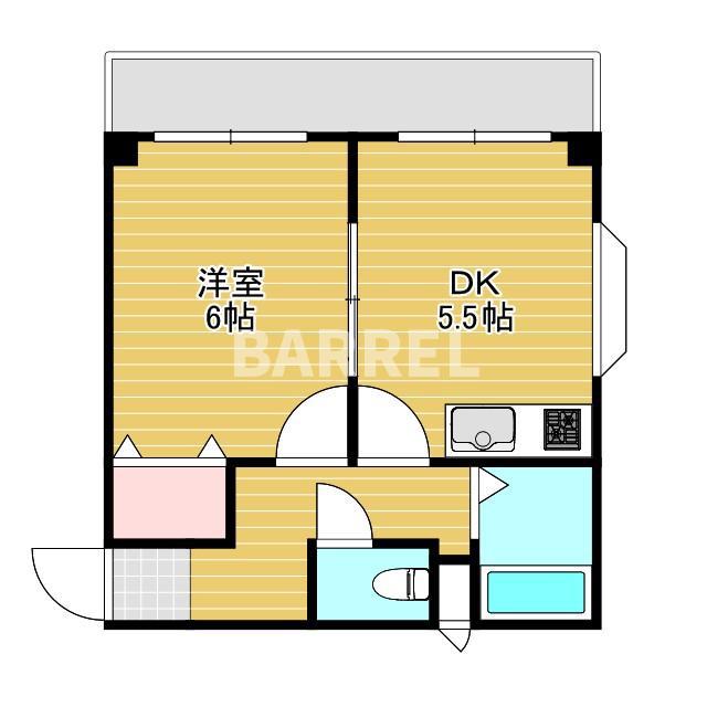 メゾン東栄(1DK/1階)の間取り写真