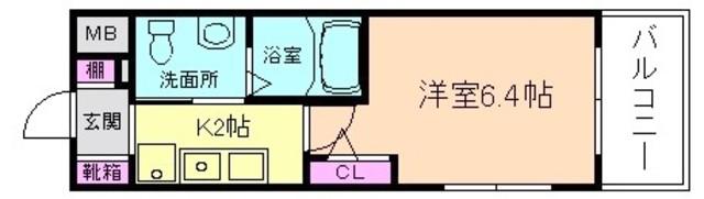 エスリード野田阪神駅前(1K/9階)の間取り写真