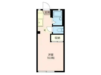 八景サニーハイツ(1K/1階)の間取り写真