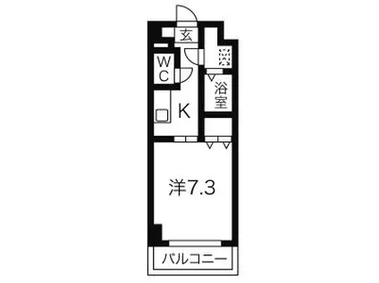 びいV堀田(1K/8階)の間取り写真
