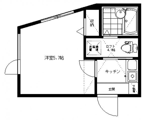 アザーレ生田弐番館(1K/1階)の間取り写真
