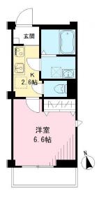 グリント(1K/1階)の間取り写真