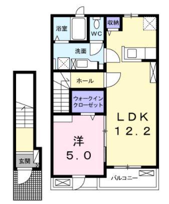 BLUE WILLOW I(1LDK/2階)の間取り写真