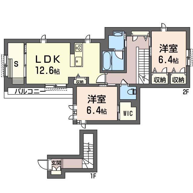 MAISON DE K.T(2LDK/2階)の間取り写真