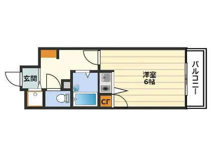 リーガル天神橋(ワンルーム/4階)の間取り写真