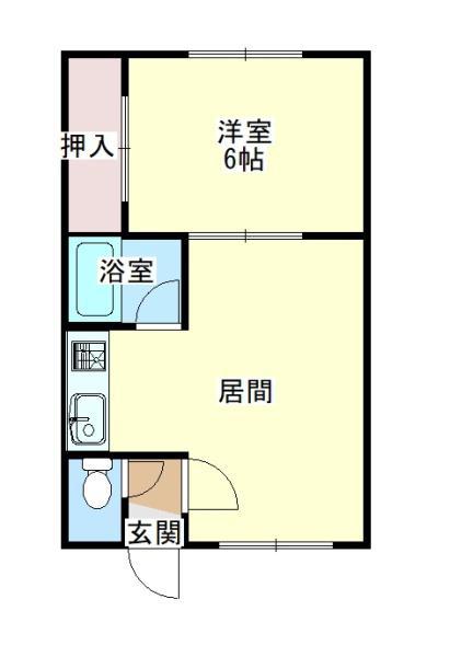 ブルーハウス(1LDK/1階)の間取り写真