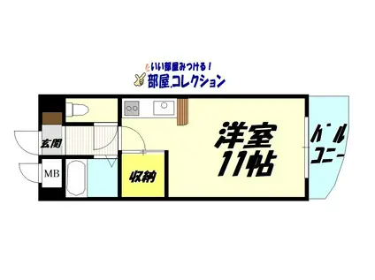 けやき通内山(ワンルーム/7階)の間取り写真