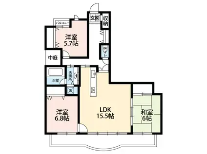 メープルタワー竜美ヶ丘アネックス(3LDK/14階)の間取り写真