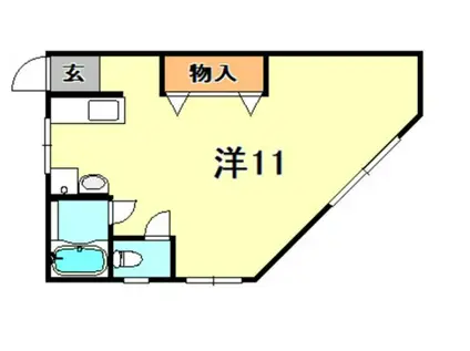 若木町貸アパート(ワンルーム/2階)の間取り写真