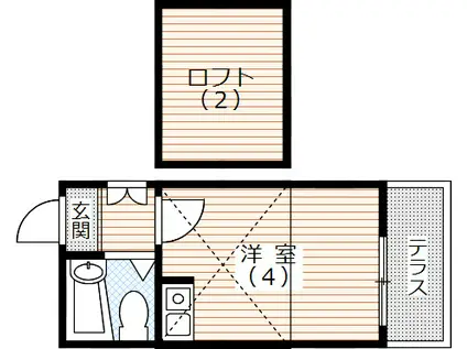 ヴェクセル大塚2号棟(ワンルーム/1階)の間取り写真