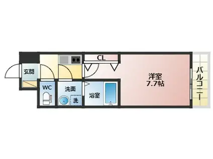 FREEDOM RESIDENCE松原上田I(1K/5階)の間取り写真