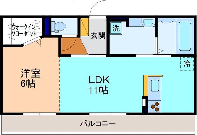 ポンパブランカ9 B棟(1LDK/2階)の間取り写真
