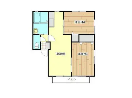 アムールミシマ E棟(2LDK/2階)の間取り写真