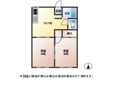 アネックス野田(2DK/1階)の間取り写真