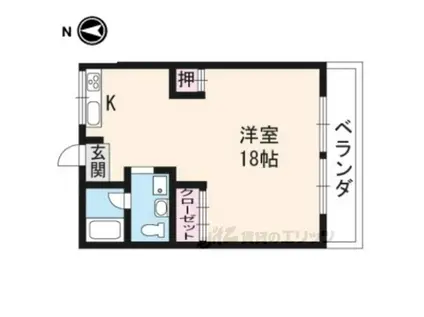 第一ロイヤルハイツ和田(ワンルーム/4階)の間取り写真