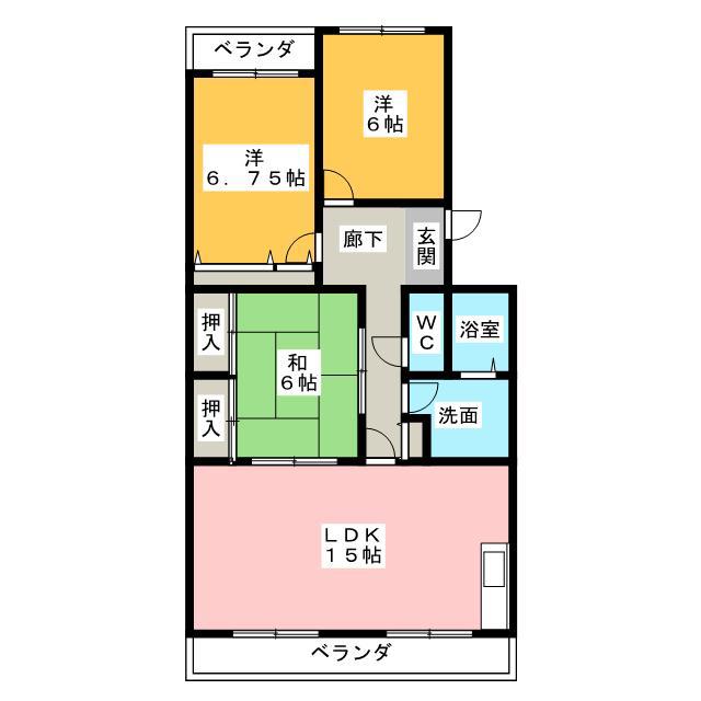 キャッスルMR(3LDK/4階)の間取り写真
