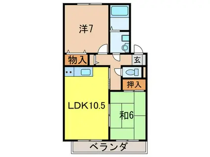 ルミエール北夙川 A棟(2LDK/1階)の間取り写真
