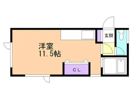 学大昭グリーンヒル6(ワンルーム/1階)の間取り写真