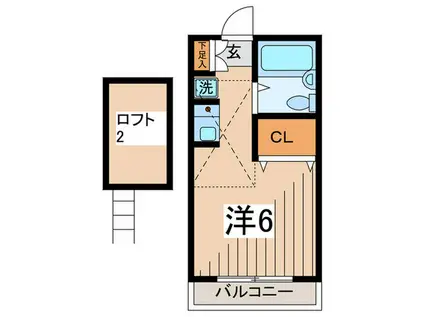 コンフォート中田(ワンルーム/2階)の間取り写真