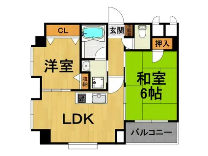 日興レジデンス(2LDK/4階)の間取り写真